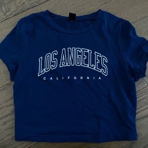 shein- dark blue crop top